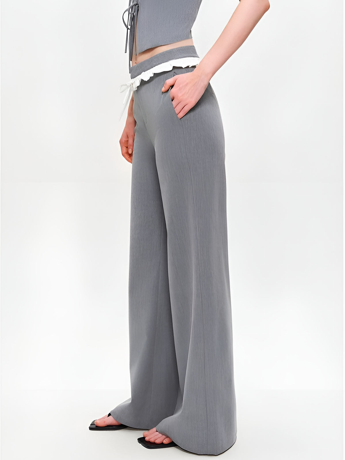 Ruffle Wide Leg Pants