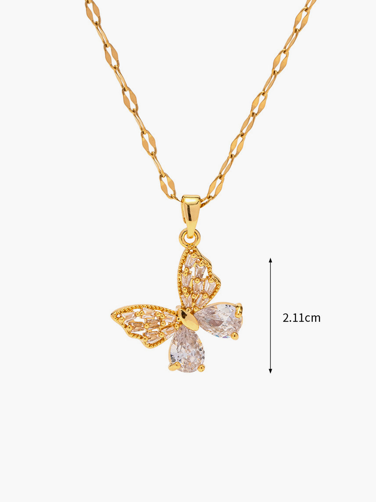 Golden Radiance Butterfly Necklace