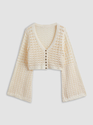 Pointelle Knit Cardigan