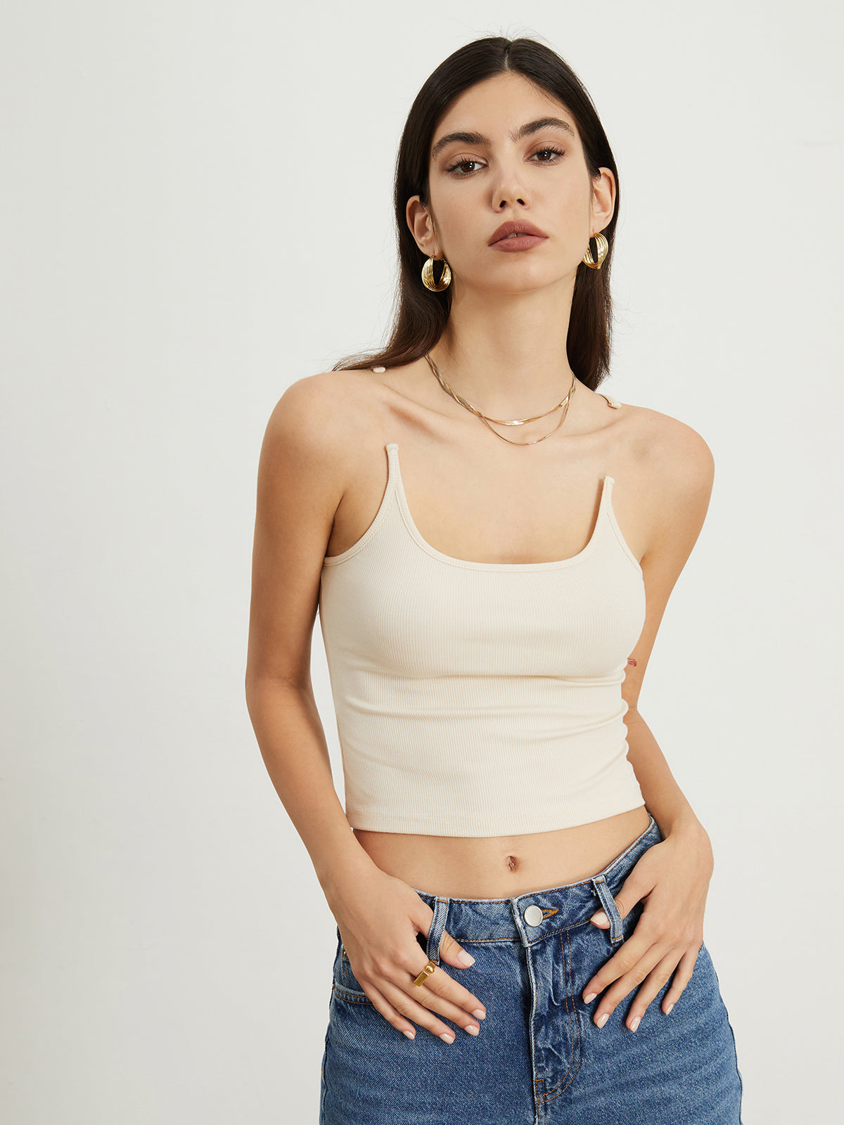 Transparent Strap Crop Tank Top