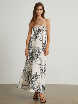 Paris Street Halter Long Dress