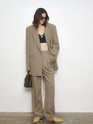 City Stroll Elastic Waistband Wide Leg Pants