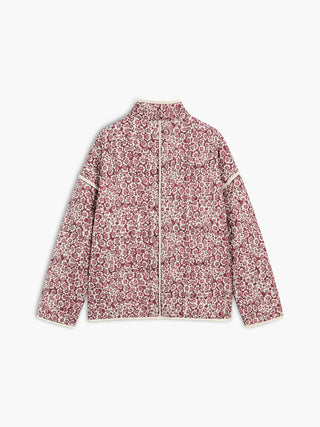 Ruby Daisies Quilted Floral Coat