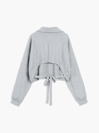 Zip Up Tie Back Sweatshirt