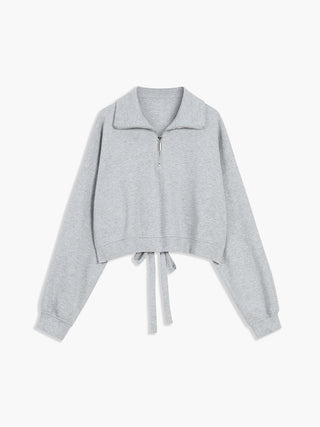 Zip Up Tie Back Sweatshirt