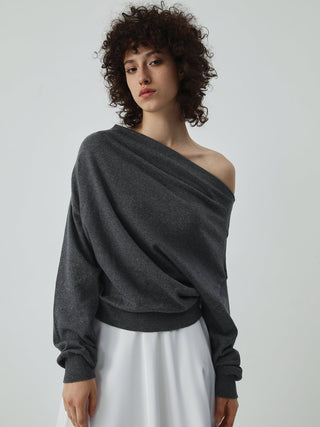 Asymmetric Off Shoulder Sweater