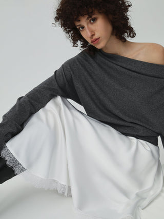 Asymmetric Off Shoulder Sweater