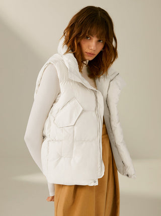 Oversized Funnel Neck Puffer Vest