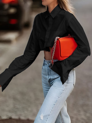 Asymmetrical Cotton Crop Shirt