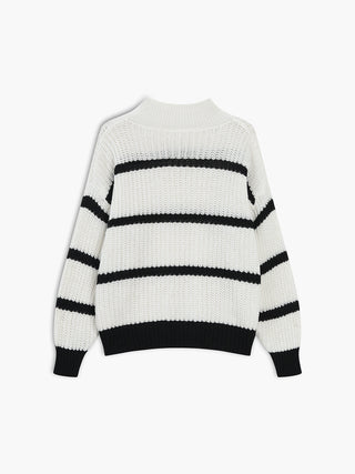 Stripe Pointelle Knit Sweater