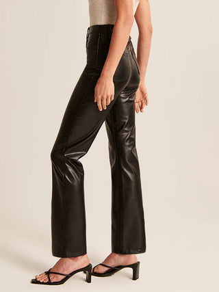 Straight Leg Faux Leather Pants