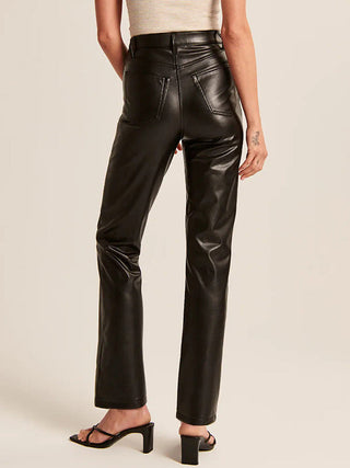 Straight Leg Faux Leather Pants