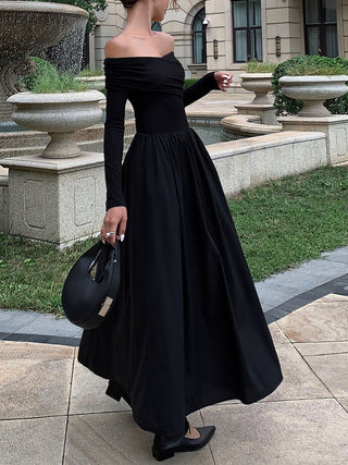 Off Shoulder Criss Cross Long Dress