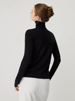 Knit Contrast Trim Turtleneck Top