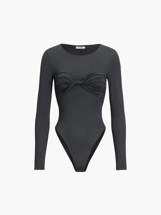 Twisted Long Sleeve Crew Neck Bodysuit