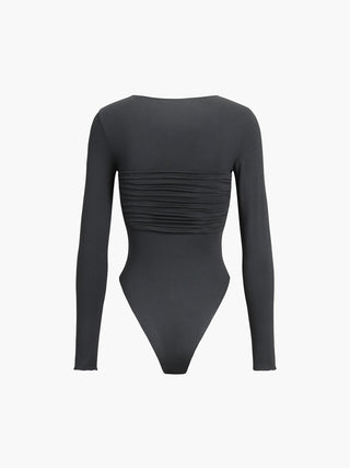 Twisted Long Sleeve Crew Neck Bodysuit