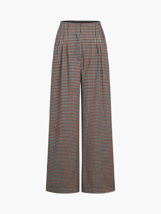 Houndstooth Wide Leg Dress Pants