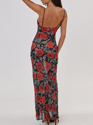 Floral Print Cami Long Dress