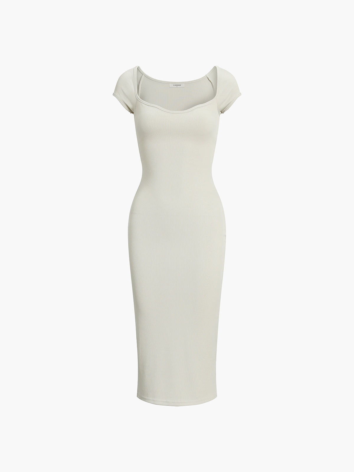 Cold Shoulder Ribbed Midi Knit Dress