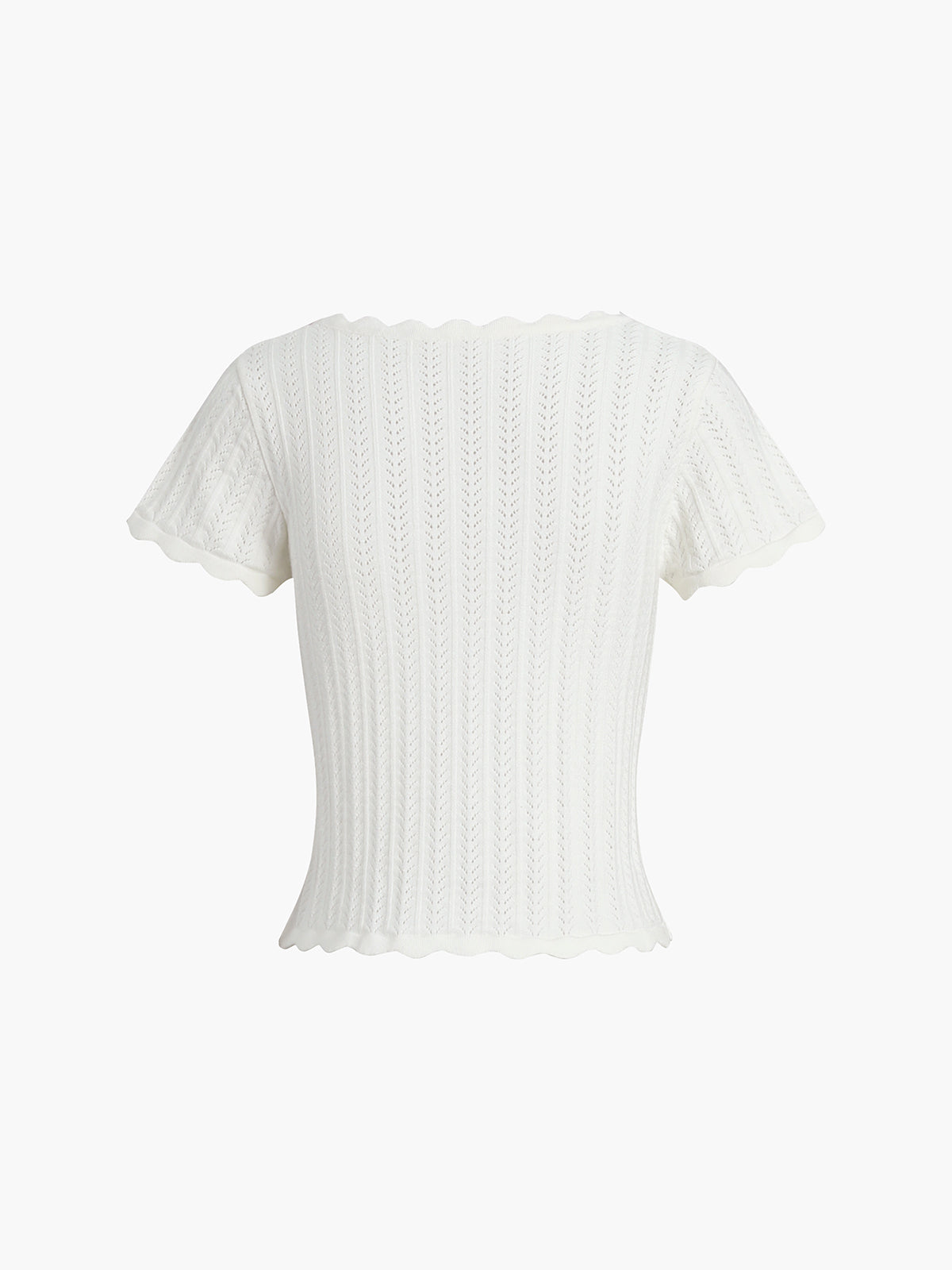 Lettuce Trim Square Neck Knit Top