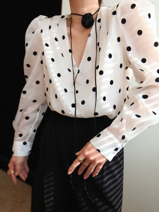 Sheer Polka Dot Blouse