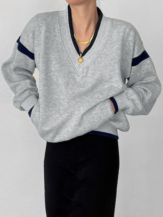 Contrast Trim Oversized Sweatshirt