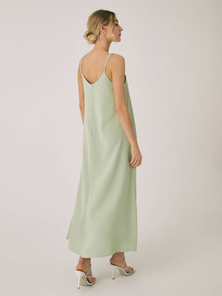 Cotton Blends Pleated Long Dress