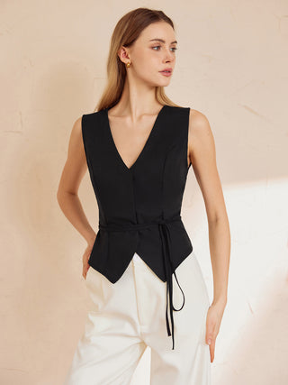 Basic Knotted V Neck Waistcoat