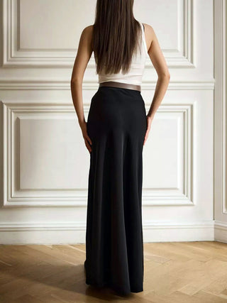 Solid Basic Maxi Skirt Without Belt