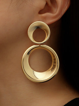 Vintage Round  Bold Pendant Earrings