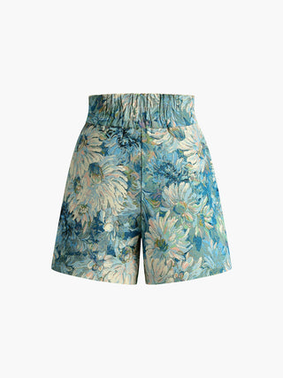 Monet Garden High Waist Shorts