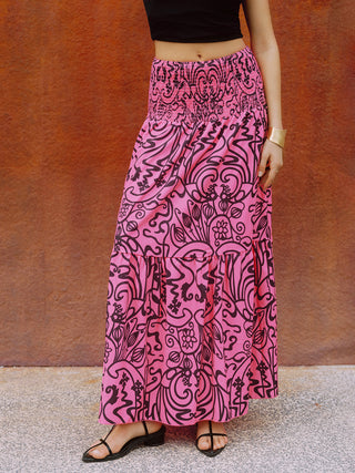 Elastic Vacation Maxi Skirt