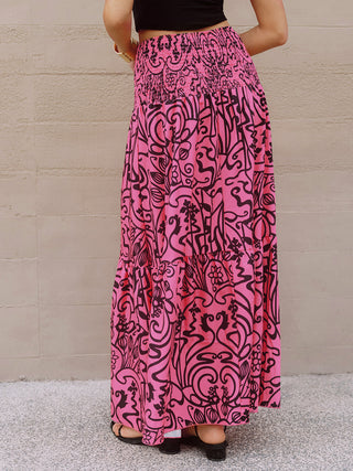 Elastic Vacation Maxi Skirt