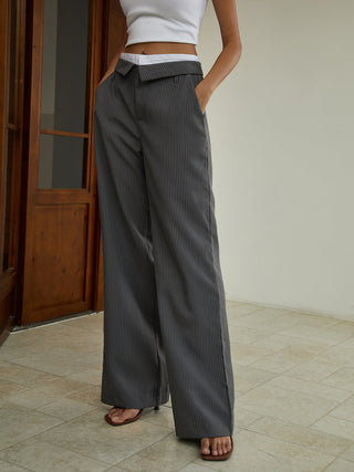 Pinstripe Pockets Pants