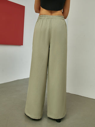 Minimalism Solid Tailored Pants