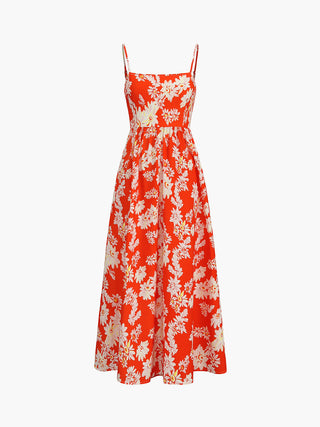 Floral Backless Long Cami Dress