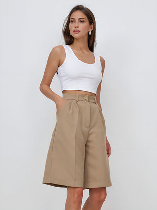 Plain Double Pockets Shorts