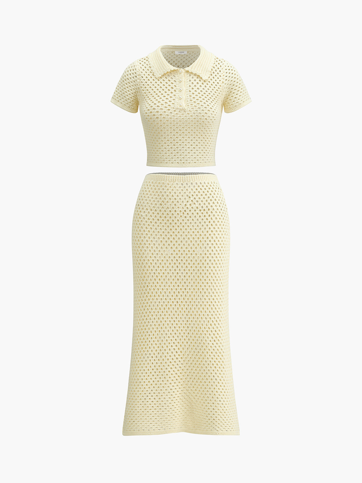 Knitted Beaded Midi Skirt Set