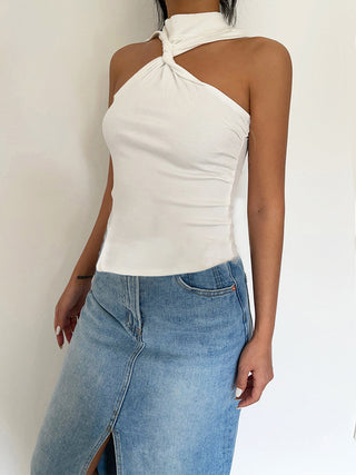 Sleeveless Asymmetrical Knot Top