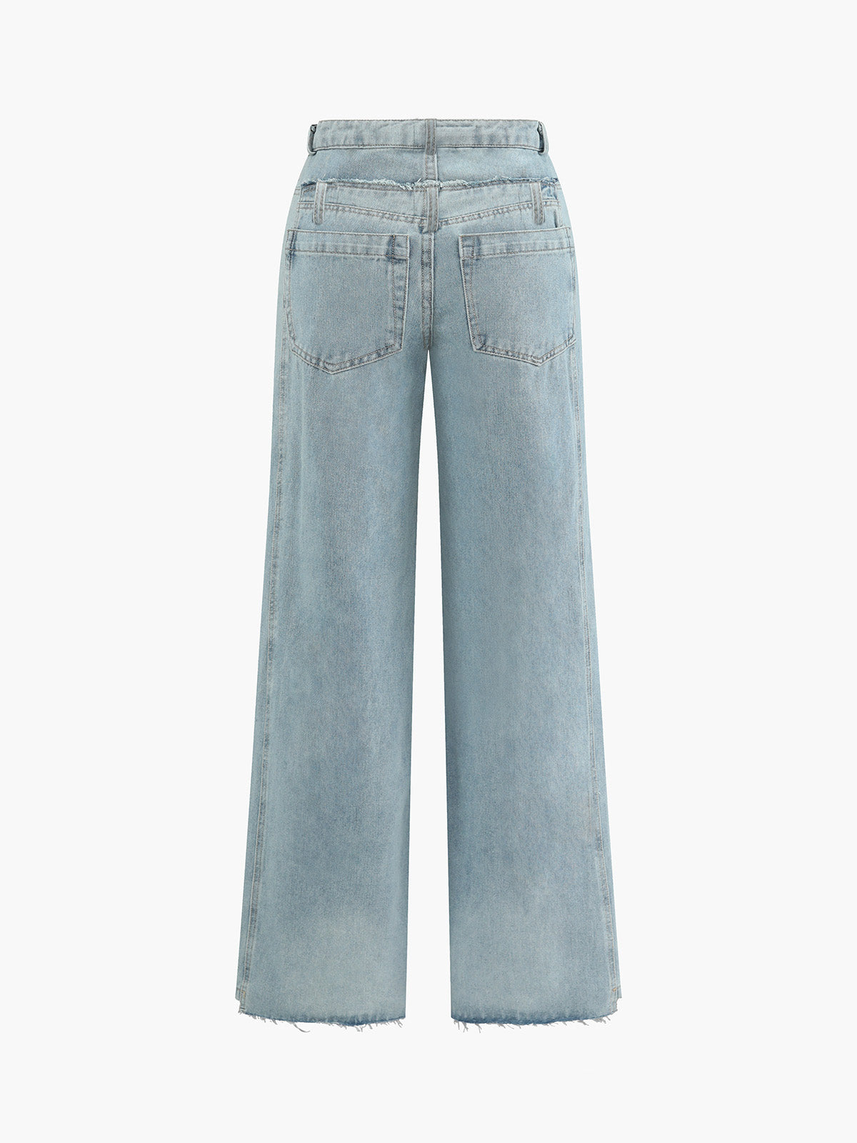 Vintage Asymmetrical Raw Hem Denim Jeans