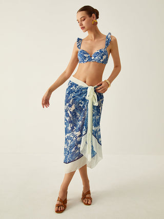 Printed Bikini Cover Up Skirt