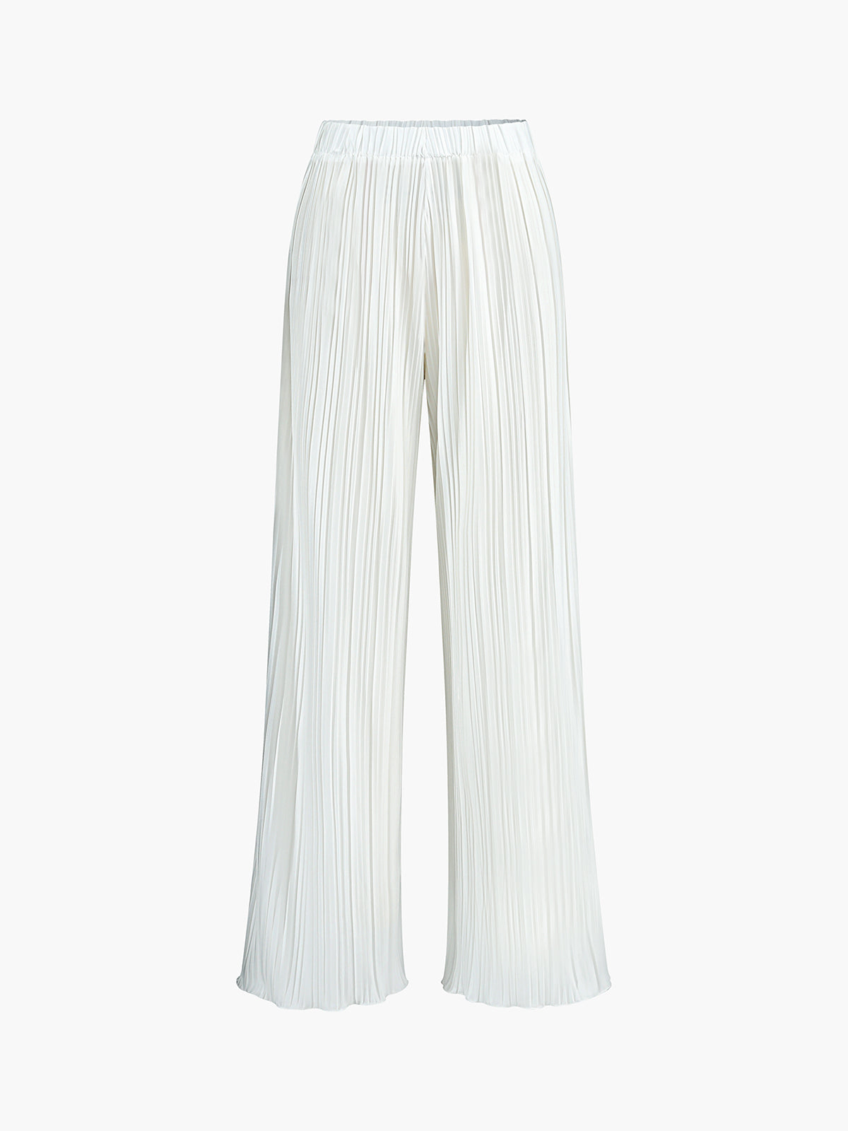 Solid Belted Pleated Pants Set