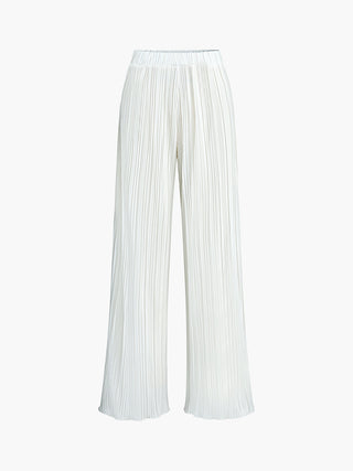 Solid Belted Pleated Pants Set