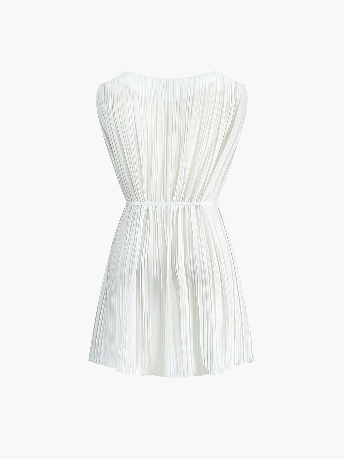 Solid Belted Pleated Pants Set