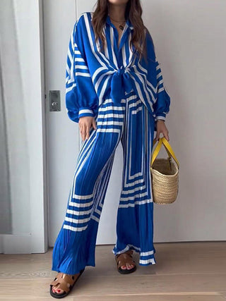 Oversized Print Vacation Pants Set