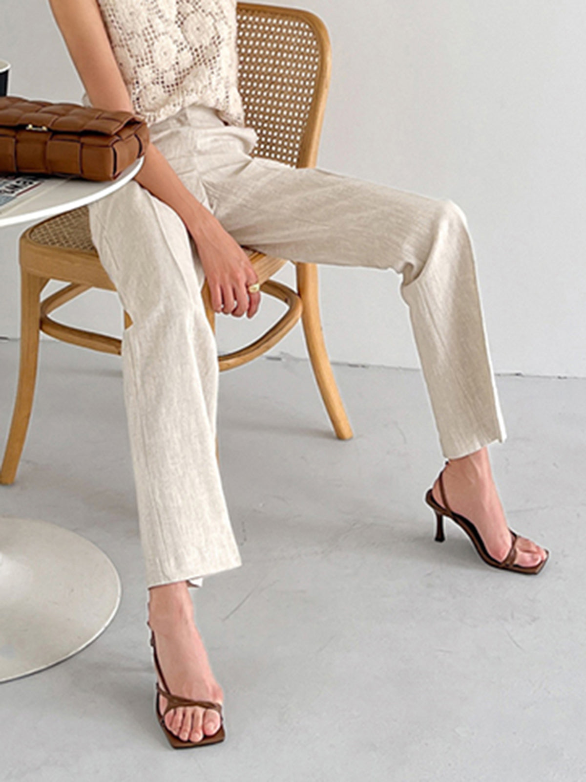Linen Blends Straight Leg Pants