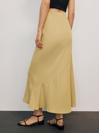 Leisure Solid Maxi Skirt