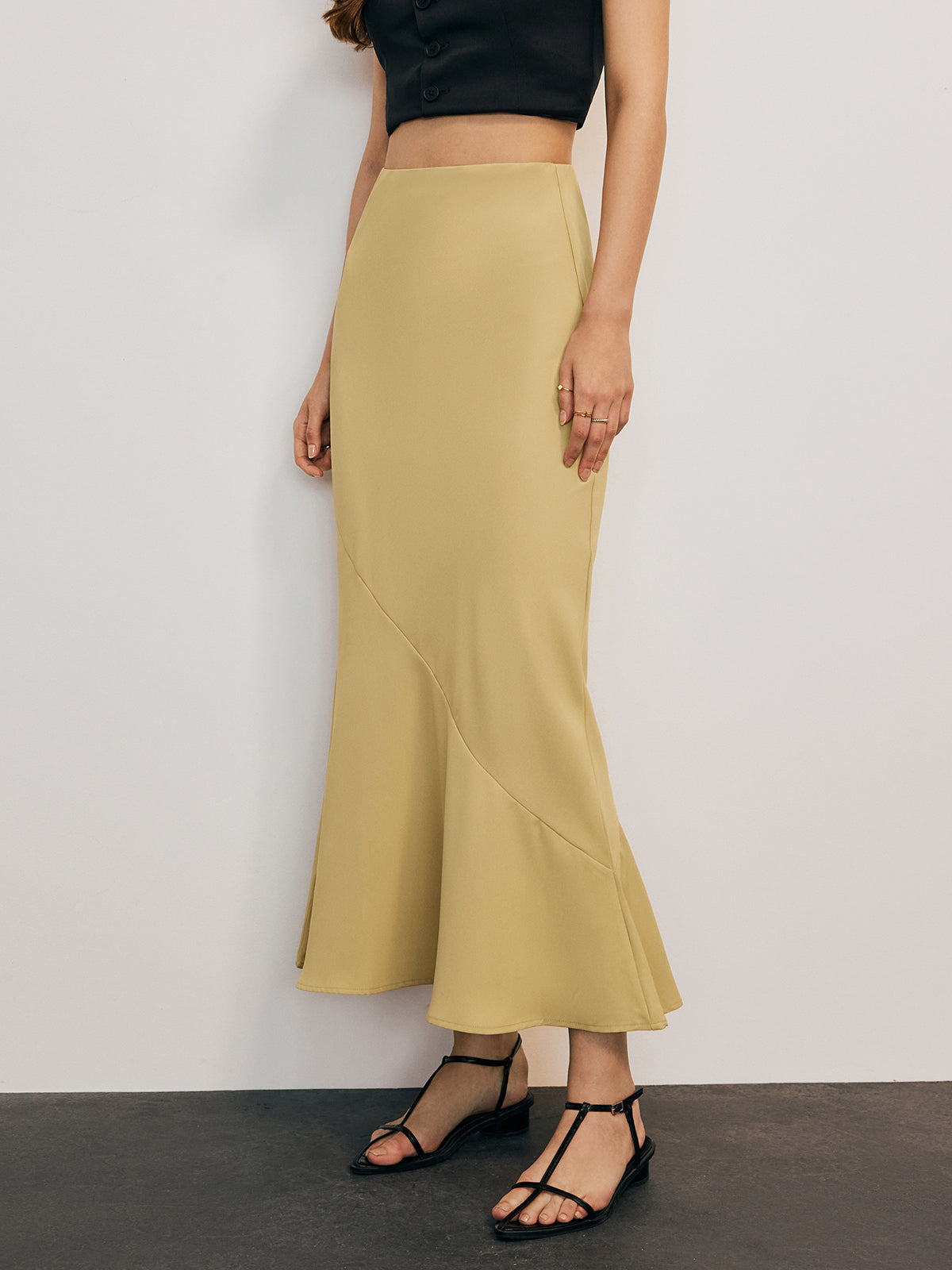 Leisure Solid Maxi Skirt