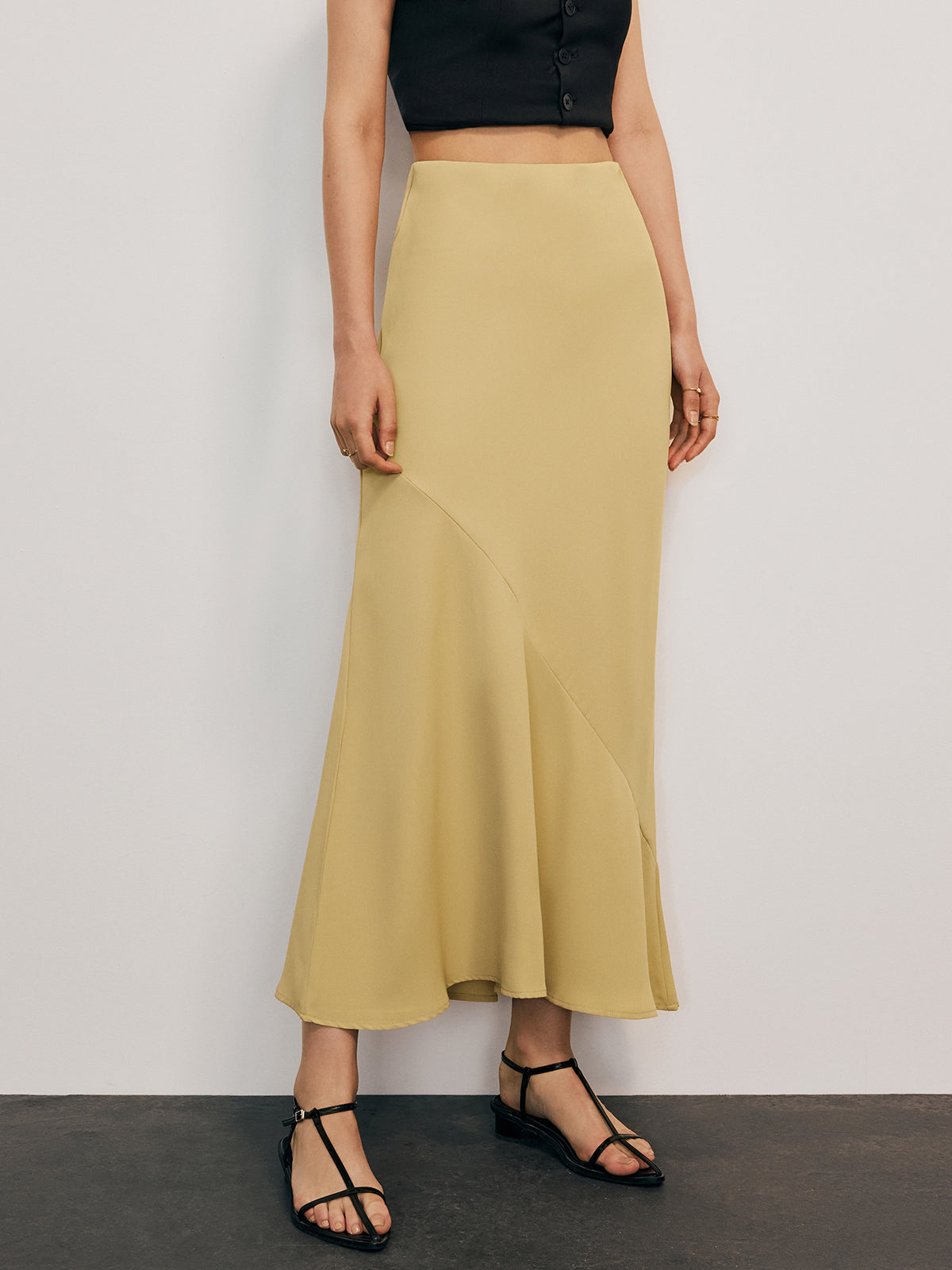 Leisure Solid Maxi Skirt