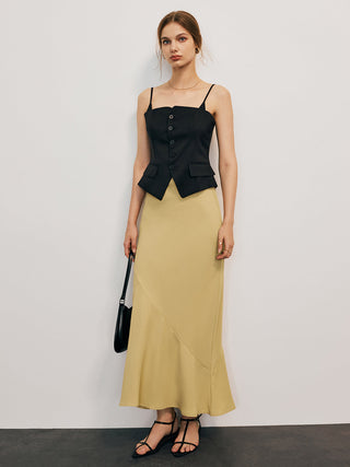 Leisure Solid Maxi Skirt